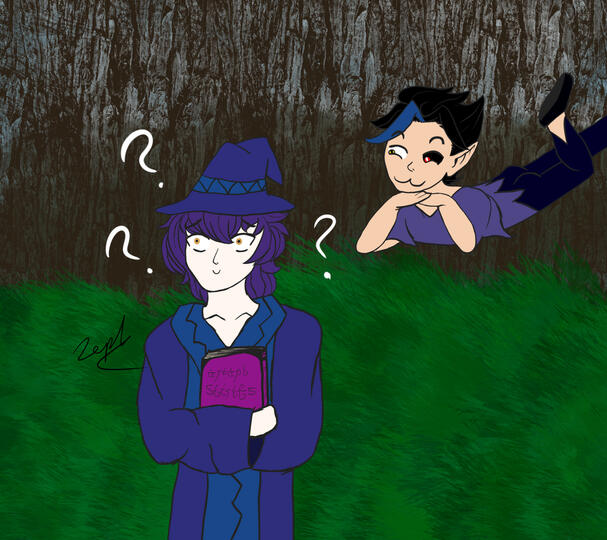 Semi-fullbody, minimalistic background, extra character